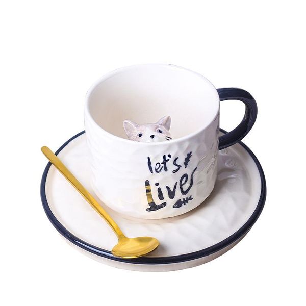 

cups & saucers ceramic coffee cup and saucer set modern cute decor mug warmer girl tazas de cafe family drinkware sx50bd