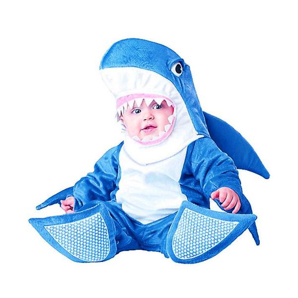 

mascot doll costume 0-3years infant cartoon shark animals rompers kid birthday anniversary party role play dress up outfit halloween costum, Red;yellow