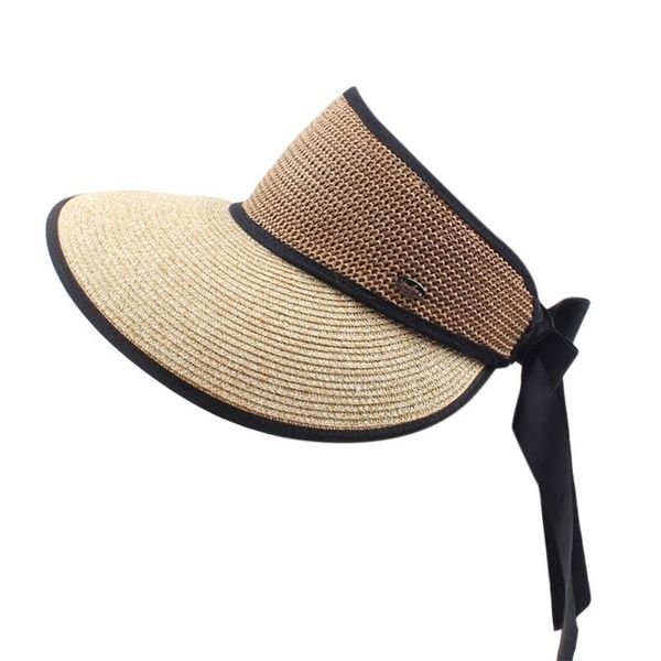 

wide brim hats summer female sun big classic bowknot foldable fashion straw hat casual outdoor beach cap, Blue;gray