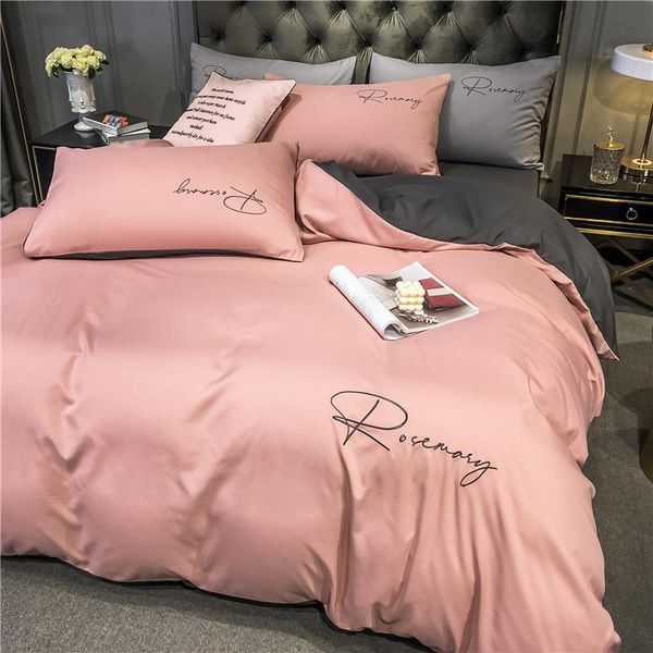 

25home textile 4pcs bedding set with double sided cotton quilt cover 1pc pillowcase 2pcs bed cover