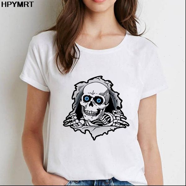 

women t shirts harajuku skeleton printing shirt summer fashion fun graphics tshirt female casual short sleeved clothing, White