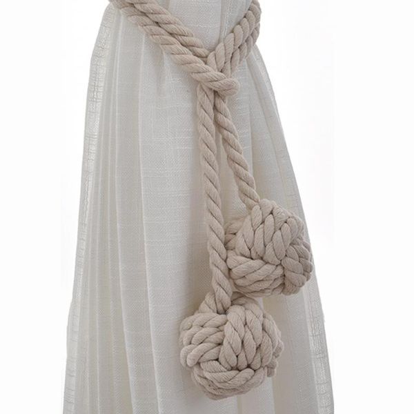 

other home decor colorful handmade cotton knitted american curtain tieback accessories tied rope buckle strap for room curtains