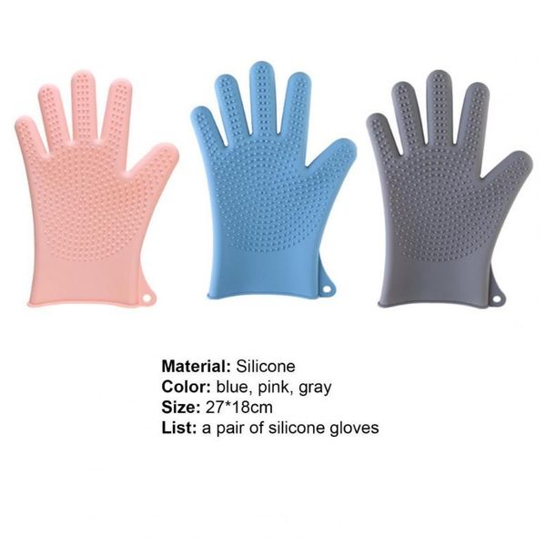 

disposable gloves 1 pair silicone heat-resistant multi purpose reusable wide application cleaning glove for kitchen accessories