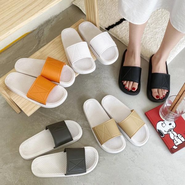 

slippers swyivy chaussure femme pvc platform women shoes 2021 summer women's home solid casual slides woman flat, Black
