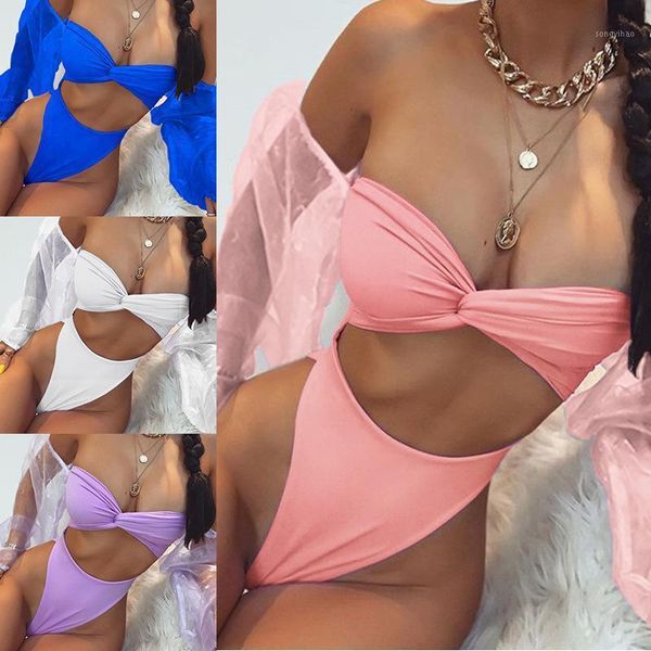 

women's swimwear 2021 one piece bikini swimsuit push up bandeau brazilian biquini beach bikinis, White;black
