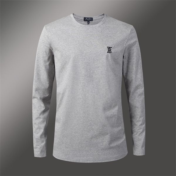 

b family autumn letter tb embroidered cotton men's round neck long sleeve t-shirt backing shirt menlongshirt, White;black