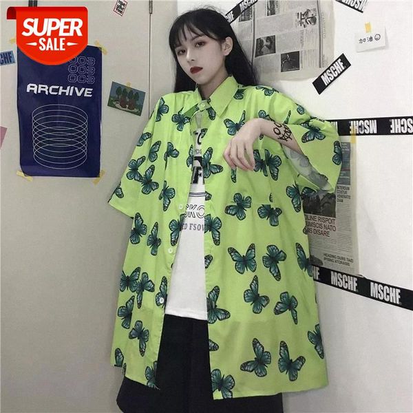 

streetwear harajuku blouse couple shirt women men clothing blouses bf long shirts spring 2021 turn-down collar casual #qj2j, White