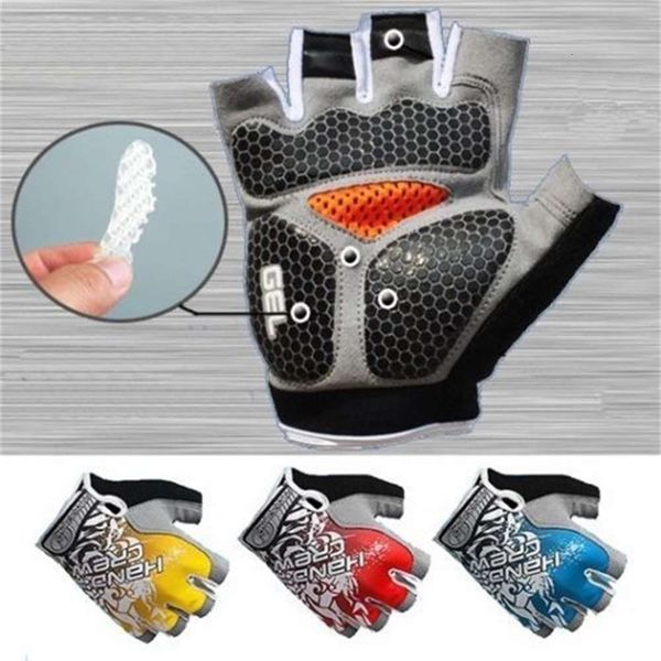 

men/women cycling half finger bike bicycle gel silicone padded mtb road racing biking gloves fingerless shockproof, Blue;gray