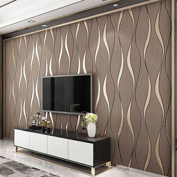 3D listrado papel de parede para parede rolo sala de estar tv fundo parede decoração papel parede papel decoração moderno papier peint 210722