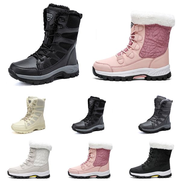 

wholesale winter boots men shoes women pink outdoor snow warm plush boot soft breathable mens womens trainers sports sneakers, Black