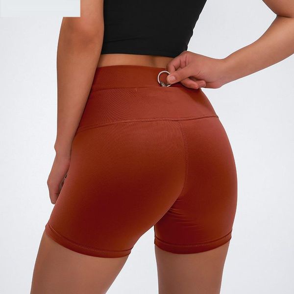

slim fit high waist yoga sport shorts women plain soft nylon fitness running shorts tummy control workout gym 4", White;red