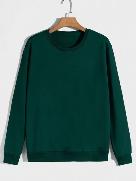 

men round neck thermal lined sweatshirt 09wo#, Black