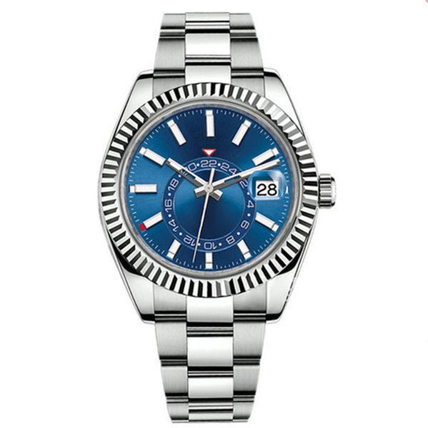 

luxury watch men's automatic mechanical calendar 42mm stainless steel sky-dweller gmt men's luminous fashion waterproof with box