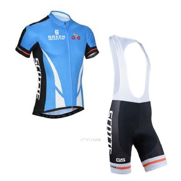 

racing sets green scotte short sleeve cycling jersey bike clothing summer ropa ciclismo breathable bicycle clothes sportswear, Black;blue