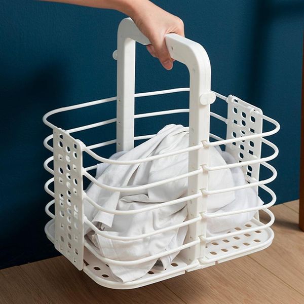 

laundry bags fold-able basket hollow plastic storage bin organizer
