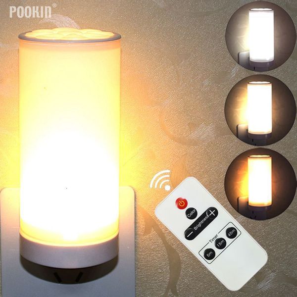 

2021 new led controle remoto inteligente noite plug-in dimmer mesa lmpada parede luz do armrio da cozinha 10- nvel de b8hv