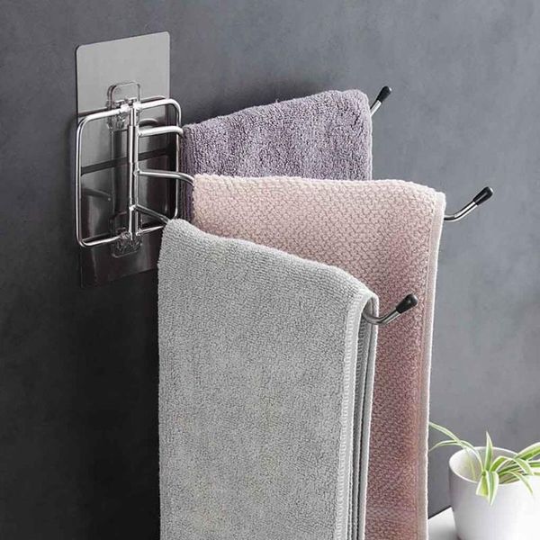 

towel bar 180 degree rack bathroom kitchen wall-mounted owel storage shelf mess shower organizer wall holder racks