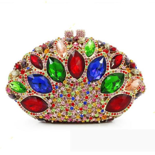 

luxury women crystal mini party clutch colorful rhinestone evening bag handbag fashion gemstone ladies dinner ball clutchespurse