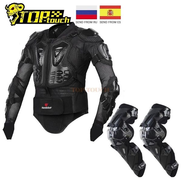 

motorcycle armor herobiker jacket motocross body protective knee pad suits for man