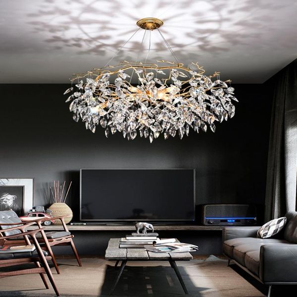 

chandeliers postmodern crystal led chandelier luxury branch restaurant lamp villa hall living room bedroom el indoor lighting