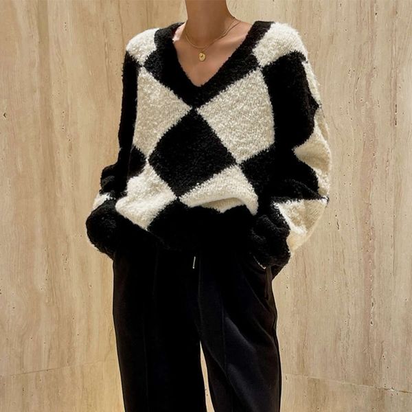 

[feno] 2021 autumn new long sleeve sweater temperament commuter korean fashion loose sweater female 819