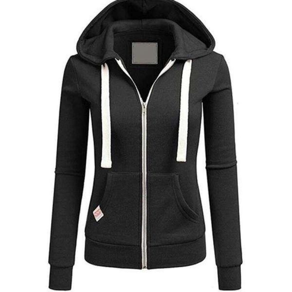 

designer women's 2020 zipper new coat cotton and straight sweater sweatshirt hoodies sport suit pullover woman, Black
