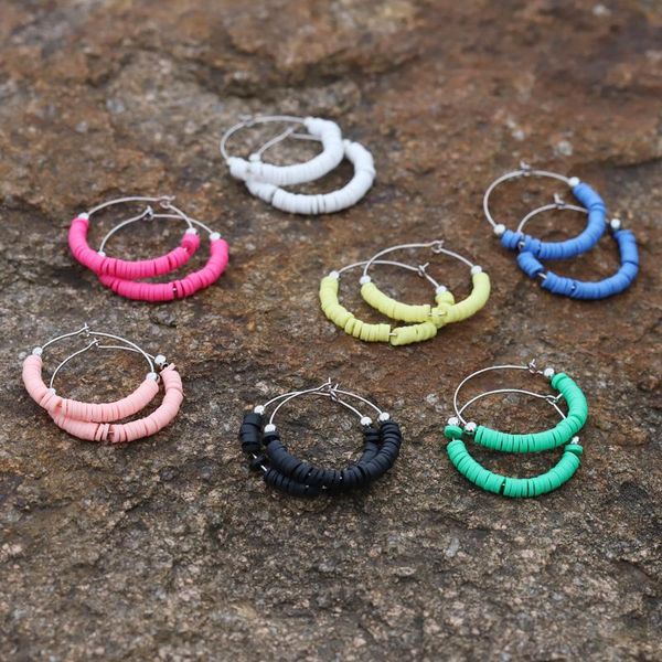 

hoop & huggie vonnor jewelry earrings unusual fashion colorful clay korean for women girls 2021 pendant ear ring, Golden;silver