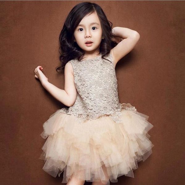 

girl's dresses 2021 baby girl dress summer party sleeveless patchwork girls tutu princess chiffon toddler lace flower clothes vestido, Red;yellow