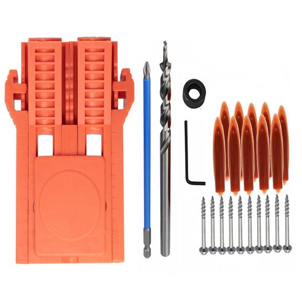

professional hand tool sets woodworking oblique double hole puncher adjustable drill guide locator jig kit carpenter opener tools set
