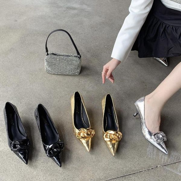 

sandals autumn fashion high-heeled stiletto single shoes women's, Black
