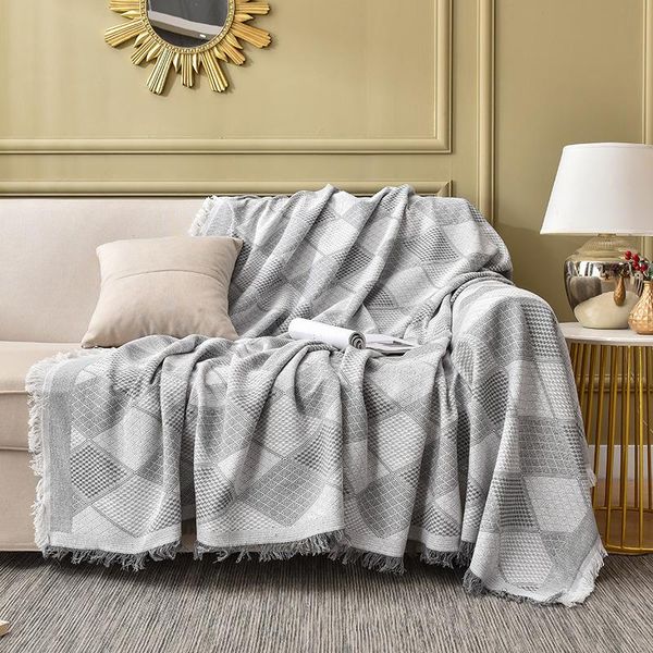 

blankets nordic knitted throw blanket multifunction tassel anti-dust couch cover sofa bed covers for camping picnic mat travel