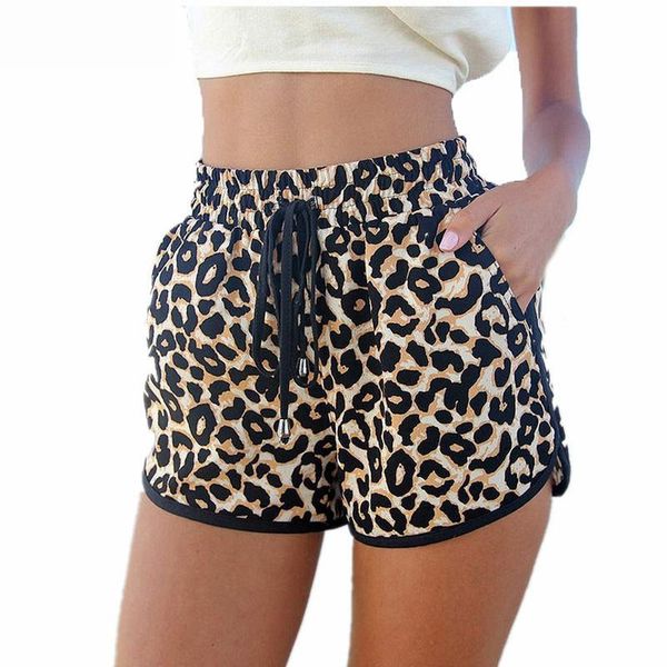 

women's shorts nducjsi leopard women summer casual printed plus size xl clothing street high waist elastic short, White;black