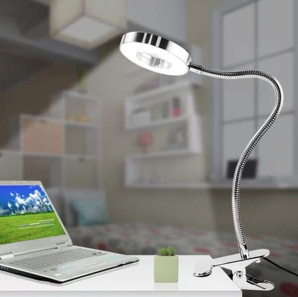 

bulbs flexible 3000k 4000k 6000k 10 levels dimming led book light usb clip-on eye protection bedroom reading lamp make up