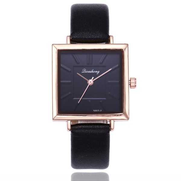 

wristwatches fashion women watch leather band analog quartz square wrist watches business, Slivery;brown