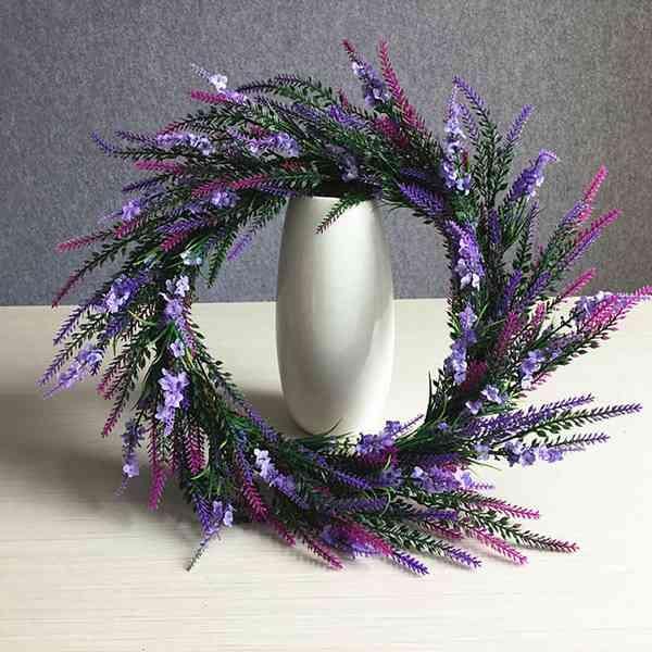 

artificial lavender wreath simulation spring wreath for front door wall window wedding party garden home decor