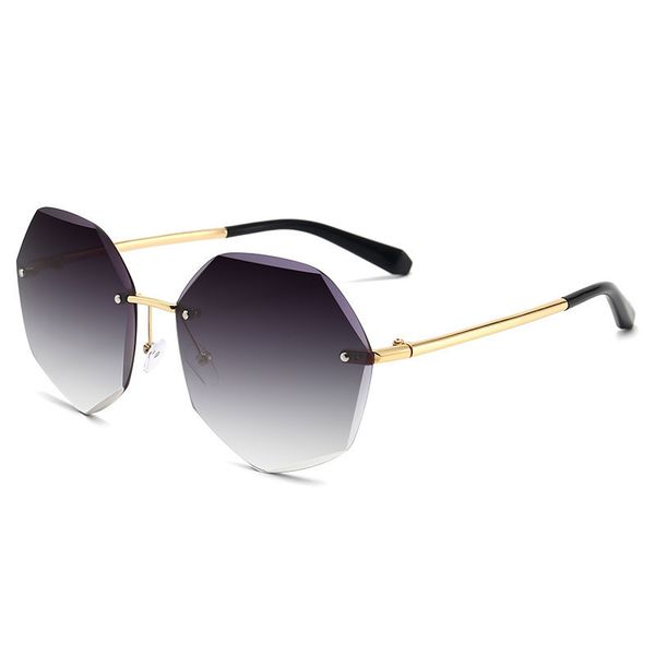 

Vintage Rimless 2021 Women's Sunglasses Design Fashion Lady Sun glasses Alloy Classic Designer Shades UV400 Eyewear, White;black