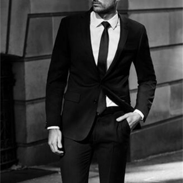 

men's suits & blazers custom male suit, black, classic, simple, wedding dress, groom, dance, fashion, tuxedo, two pieces (jacket + pant, White;black