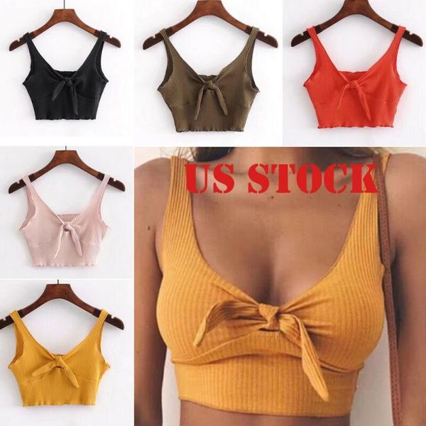 

usa women striped crop bustier tube crop tank cami vest blouse