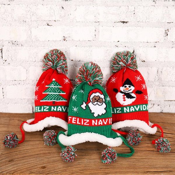 

children's new knitted christmas warm velvet decorative children's hat autumn and winter wool babies childr qylaxe, Yellow
