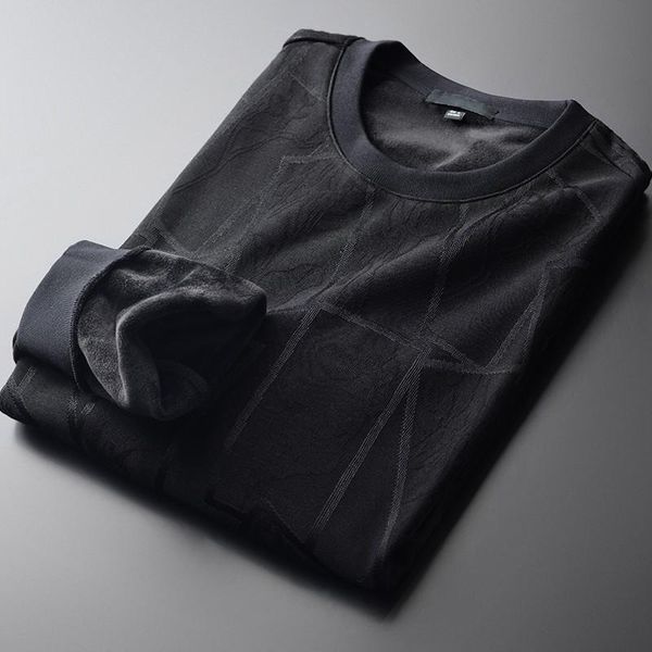 

men's hoodies & sweatshirts add velvet thick sweatshirt men luxury round collar black male autumn winter mens plus size 4xl