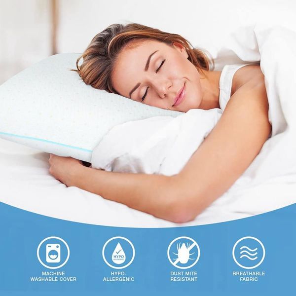

pillow [us stock]memory foam pillows high resilience w/ shredded loft for cooling sleeping premium bedding