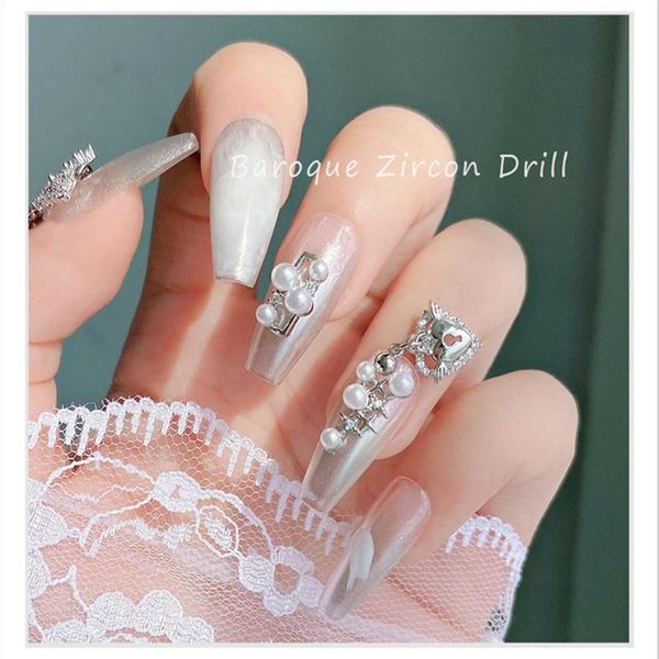 

nail art decorations 1pc rhinestone gems 3d cartoon jewelry piercing ornaments diy fashion manicure accessories, Silver;gold