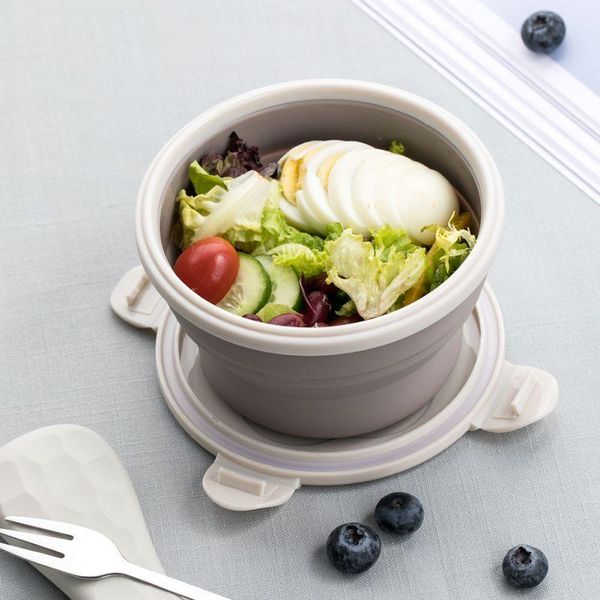 

bowls 660ml camping bowl with lid grade silicone lunch travels microvave fridge storage home kitchen products