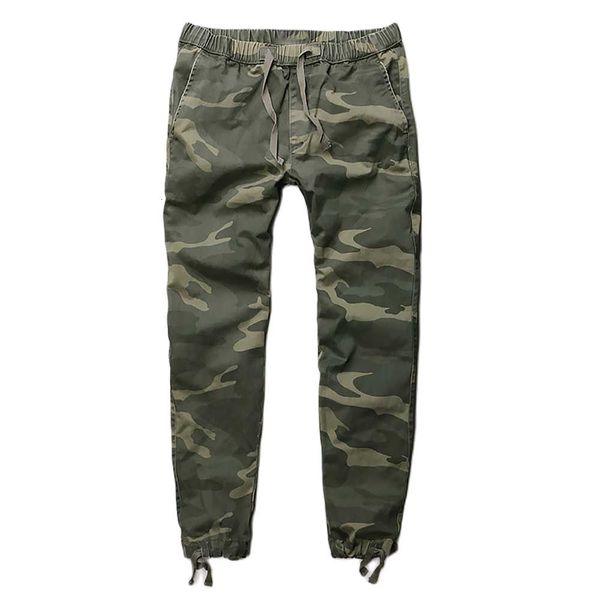 

men's pants fashion camouflage cargo men casual slim fit elastic waist military style streetwear male clothing 5bo0, Black