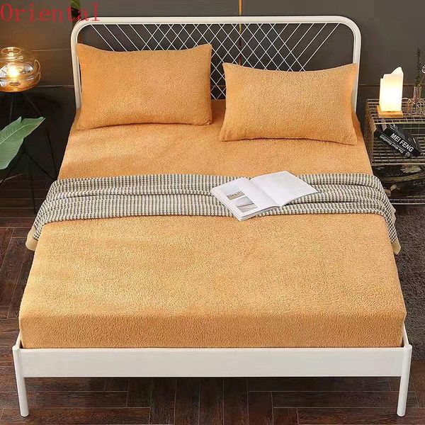

sheets & sets winter berber fleece fast heat bedsheets thicken warm kids fitted sheet bed cover bedspread with elastic band