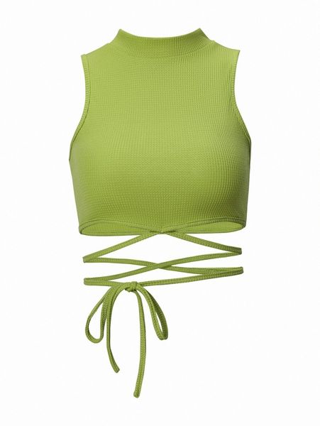 

mock neck lace up crop tank 576x#, White