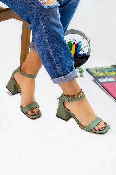 

sandals ena model 5 cm heels tekbant, Black