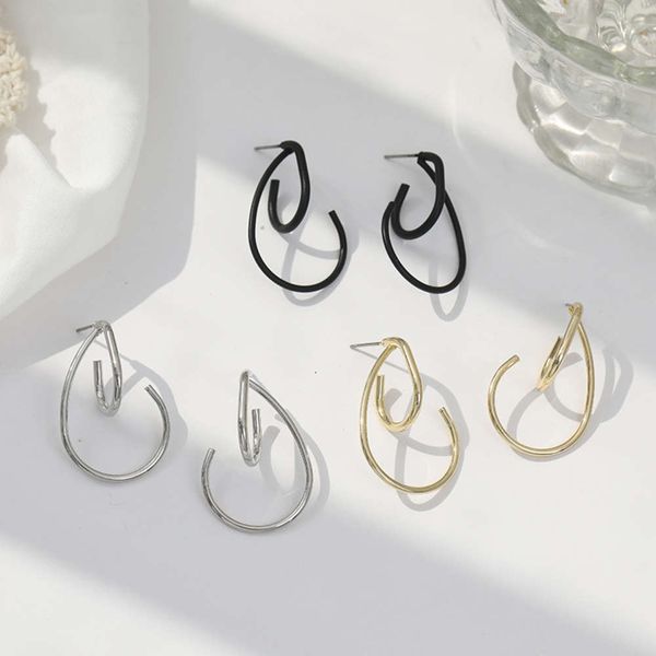 

cross surround exaggerated female earrings long style simple popular earrings