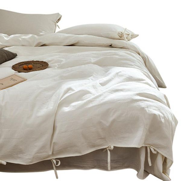 

bedding sets don't dyeing pure cotton class a four-piece white quilt cover sheet