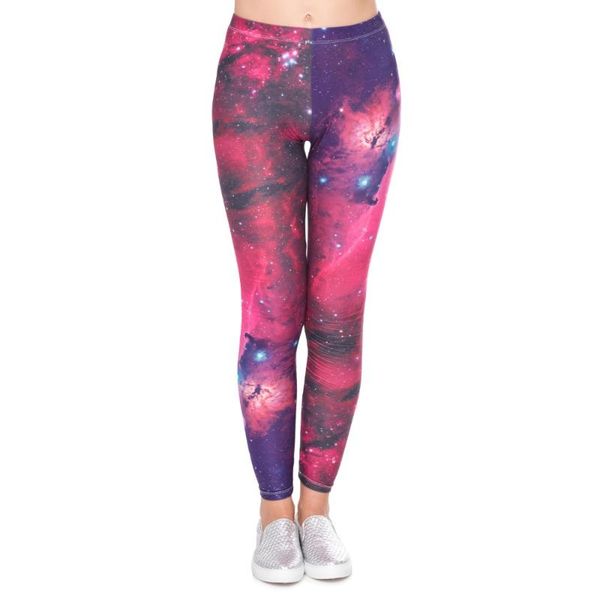 

women's leggings creative galaxy printed sportswear slim pants long trousers workout women fashion, Black